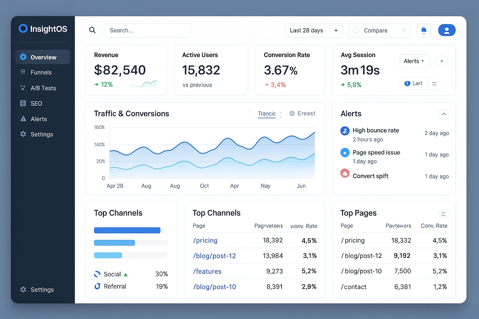 Analytics dashboard